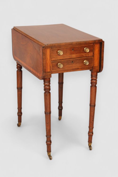 ROSEWOOD PEMBROKE TABLE WITH TWO DROP LEAVES - ADDITIONAL PHOTO 2