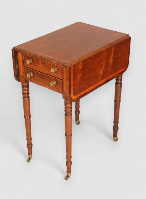 ROSEWOOD PEMBROKE TABLE WITH TWO DROP LEAVES - ADDITIONAL PHOTO 3