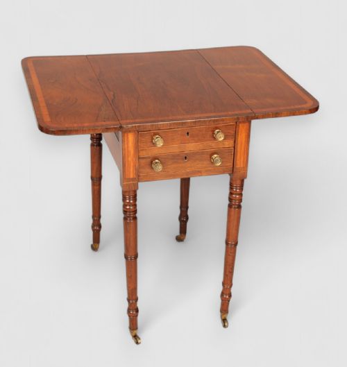 ROSEWOOD PEMBROKE TABLE WITH TWO DROP LEAVES - ADDITIONAL PHOTO 6