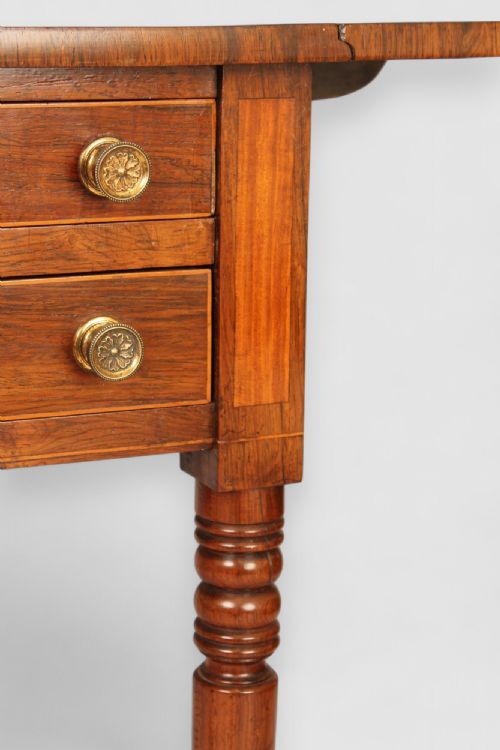 ROSEWOOD PEMBROKE TABLE WITH TWO DROP LEAVES - ADDITIONAL PHOTO 7