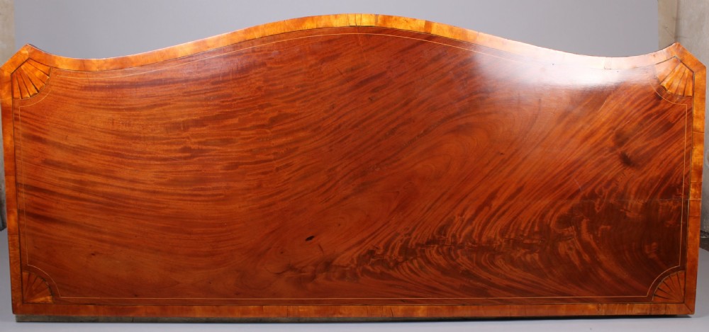 George III Period Mahogany and Satinwood Banded Serpentine-fronted Sideboard View II