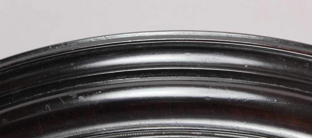 William IV Period Small Convex Mirror in a Moulded Ebony Frame View III