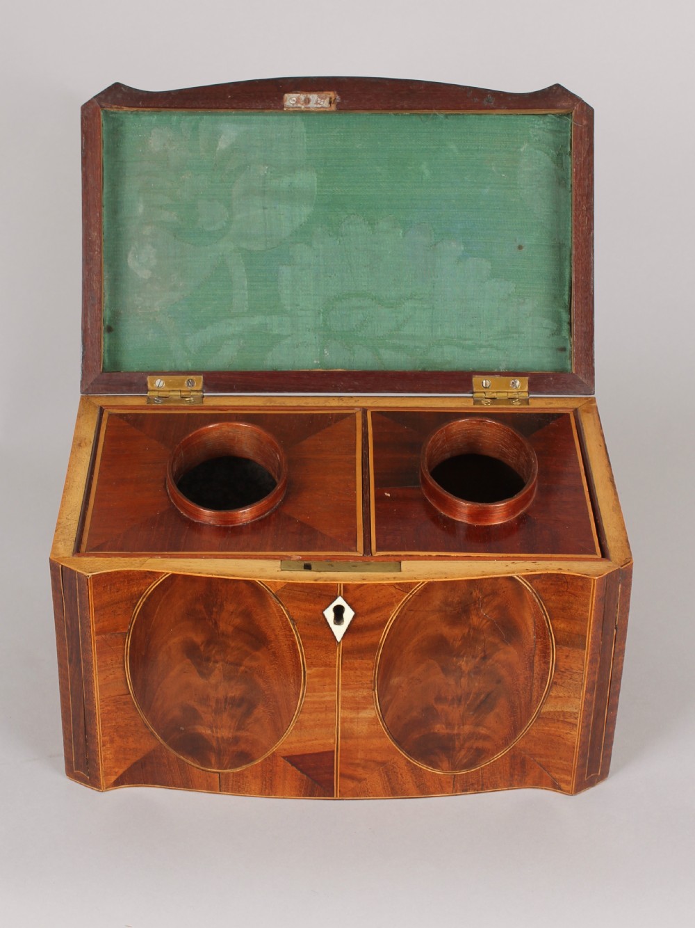 Fine George III Period Serpentine-fronted Mahogany Tea-caddy View II