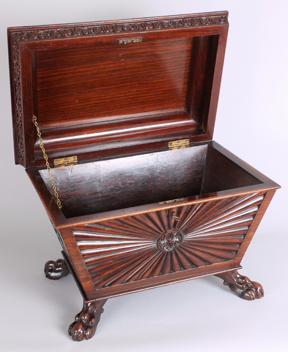 George IV Period Solid Rosewood Casket in the Anglo-Indian Manner View II