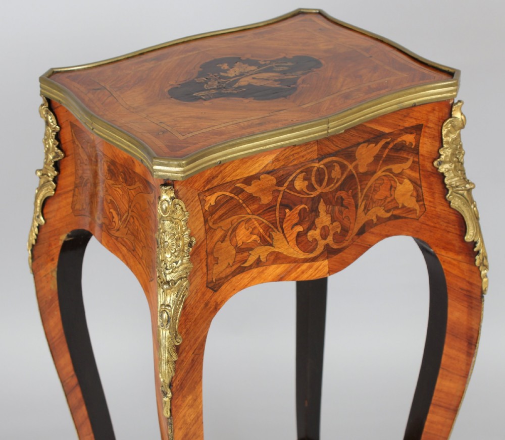 Mid Nineteenth Century French Kingwood and Marquetry Table View IV