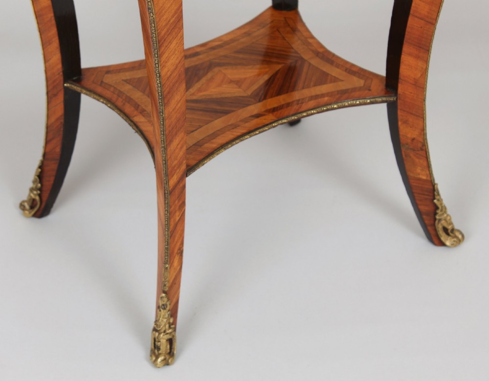 Mid Nineteenth Century French Kingwood and Marquetry Table View V