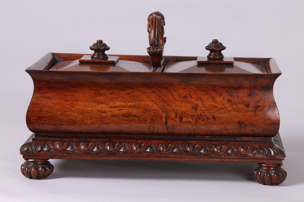 George IV Period Burr Oak Double Tea-caddy View II