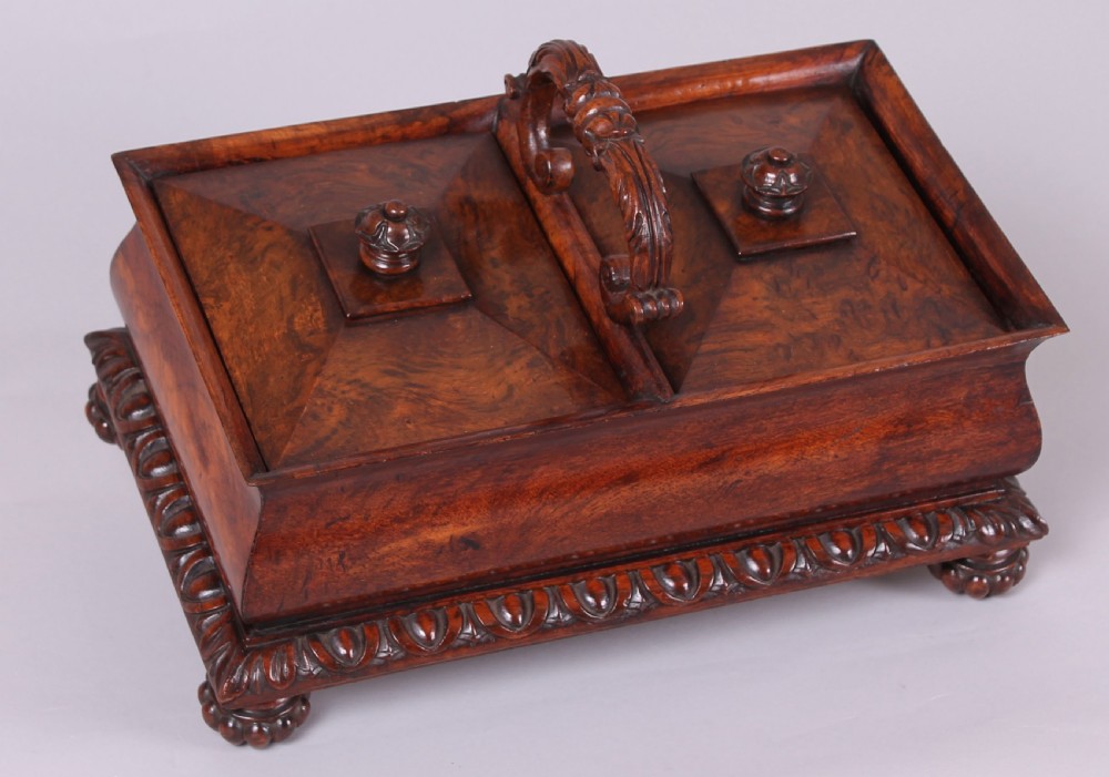 George IV Period Burr Oak Double Tea-caddy View IV