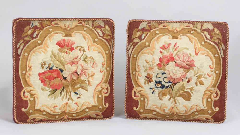 Pair of Late George III Period Satin-birch Foot-stools View III