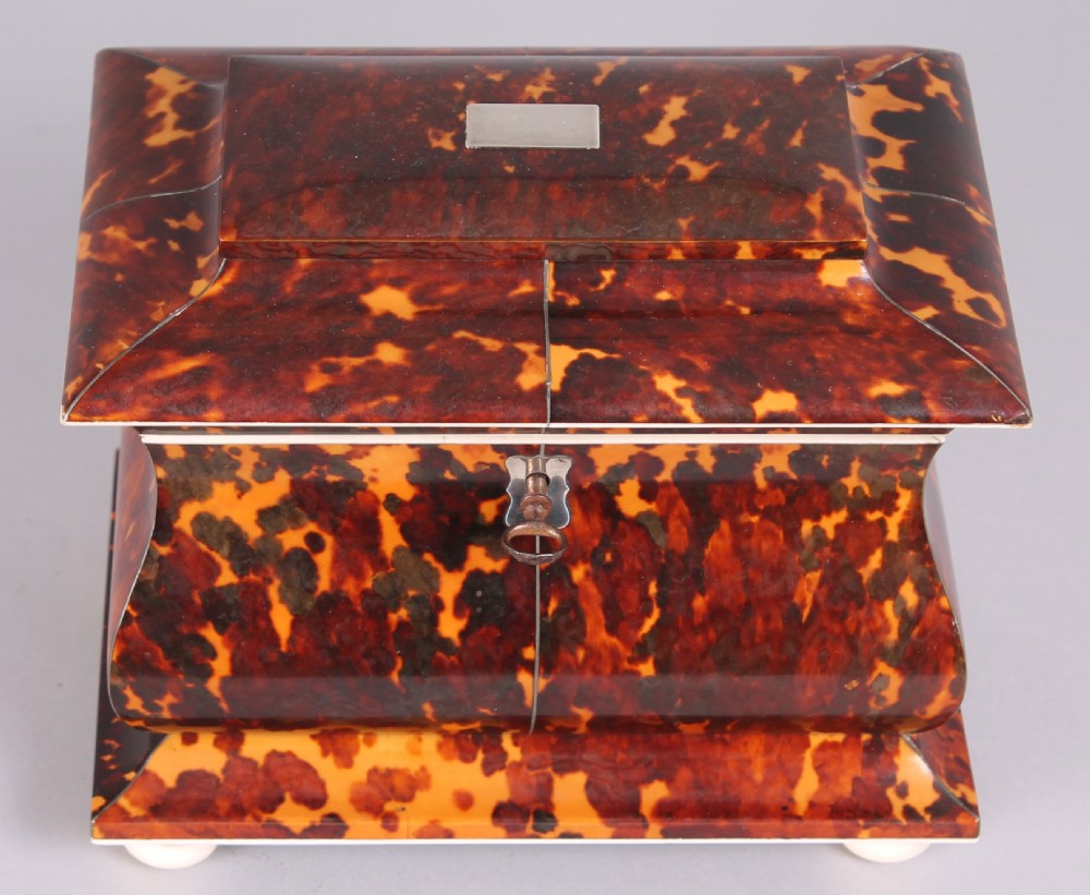 Fine William IV Period Tortoise-shell Double Tea-caddy View II