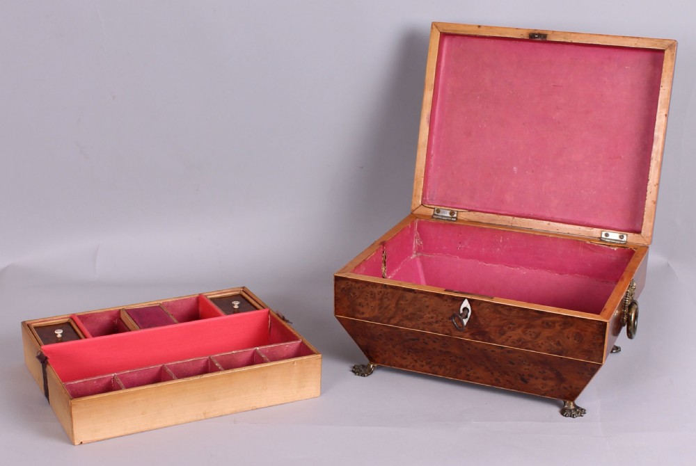 Regency Period Burr Yew Work-box View II