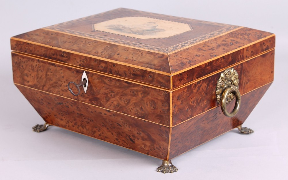 Regency Period Burr Yew Work-box View III