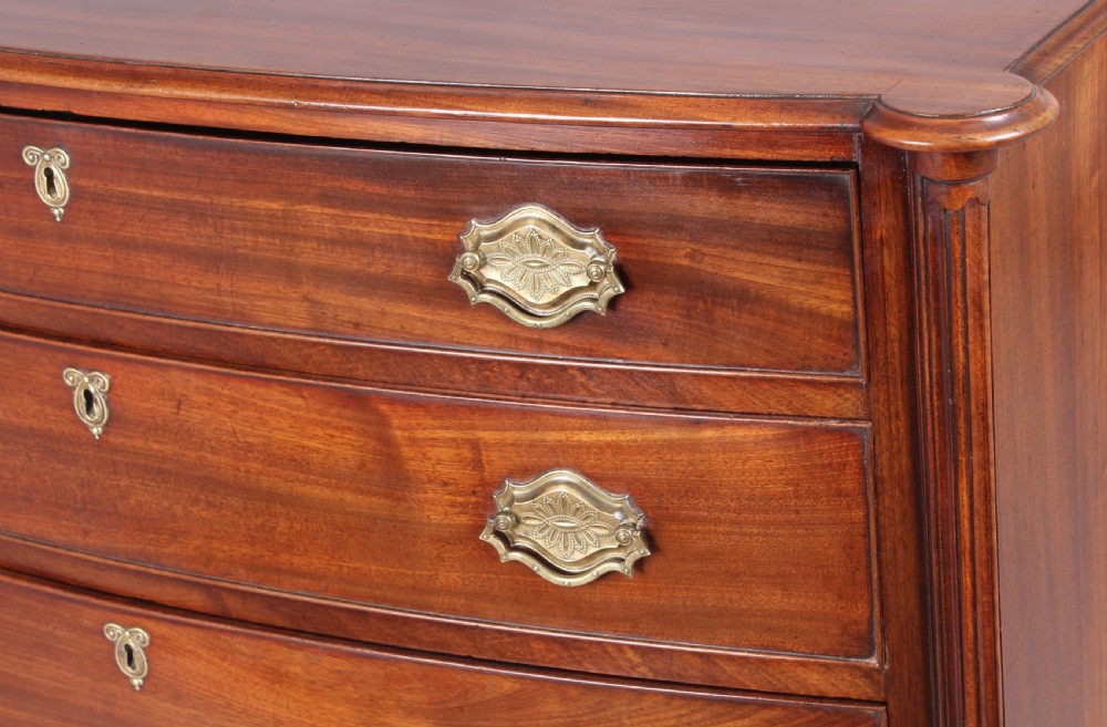 Fine and Rare George III period Mahogany Bow-fronted Chest-of-drawers of Channel Islands Origin View II