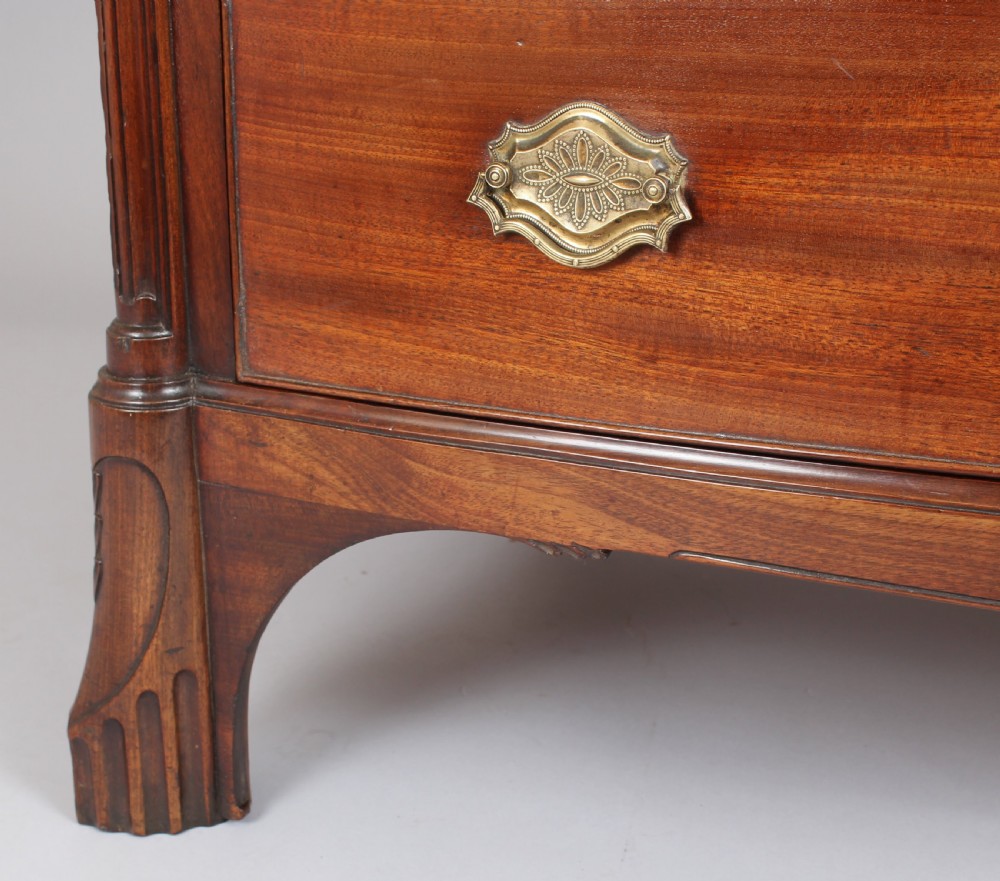 Fine and Rare George III period Mahogany Bow-fronted Chest-of-drawers of Channel Islands Origin View IV