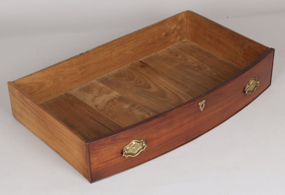 Fine and Rare George III period Mahogany Bow-fronted Chest-of-drawers of Channel Islands Origin View VII