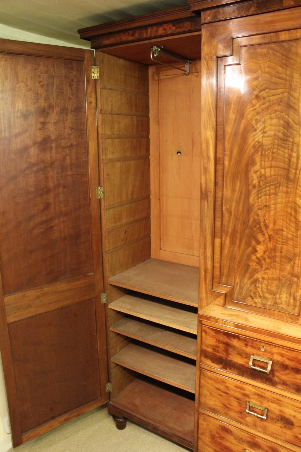 George IV Period Mahogany Breakfront Wardrobe  View II