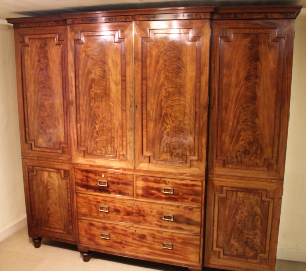 George IV Period Mahogany Breakfront Wardrobe  View III