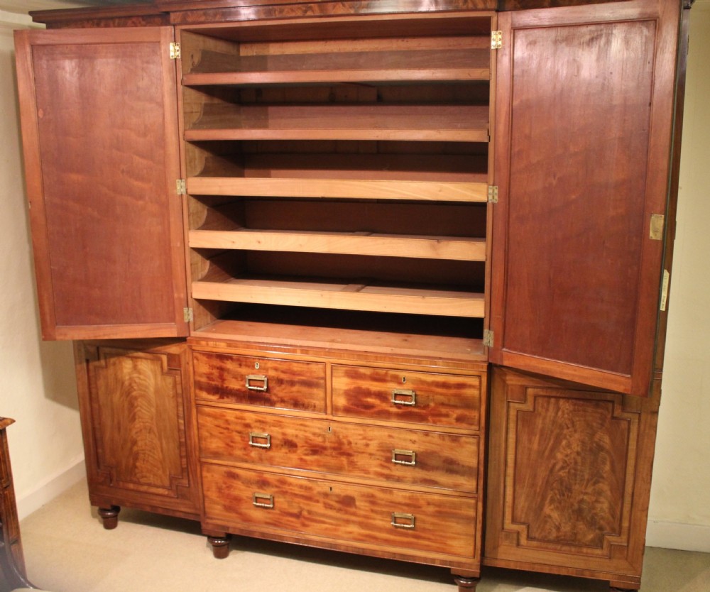 George IV Period Mahogany Breakfront Wardrobe  View V