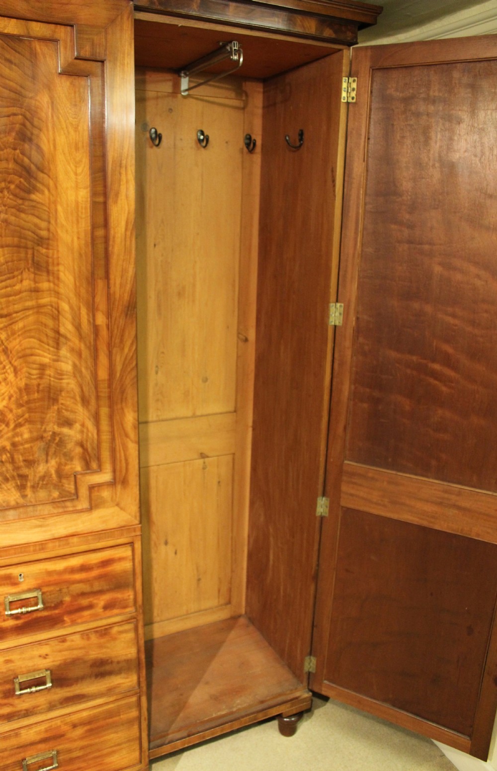 George IV Period Mahogany Breakfront Wardrobe  View IX