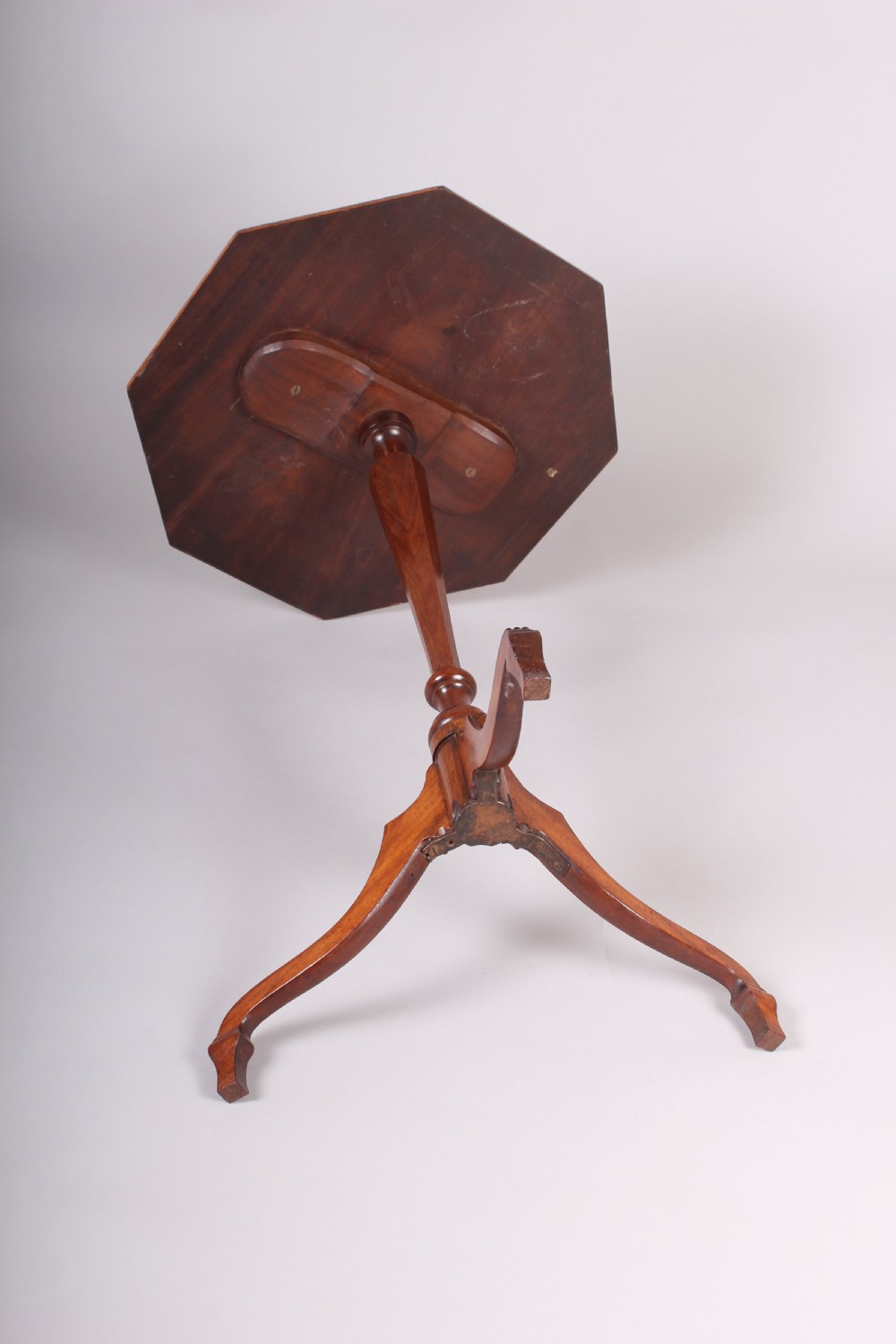 George III Period Mahogany Octagonal Top Tripod Table View IV