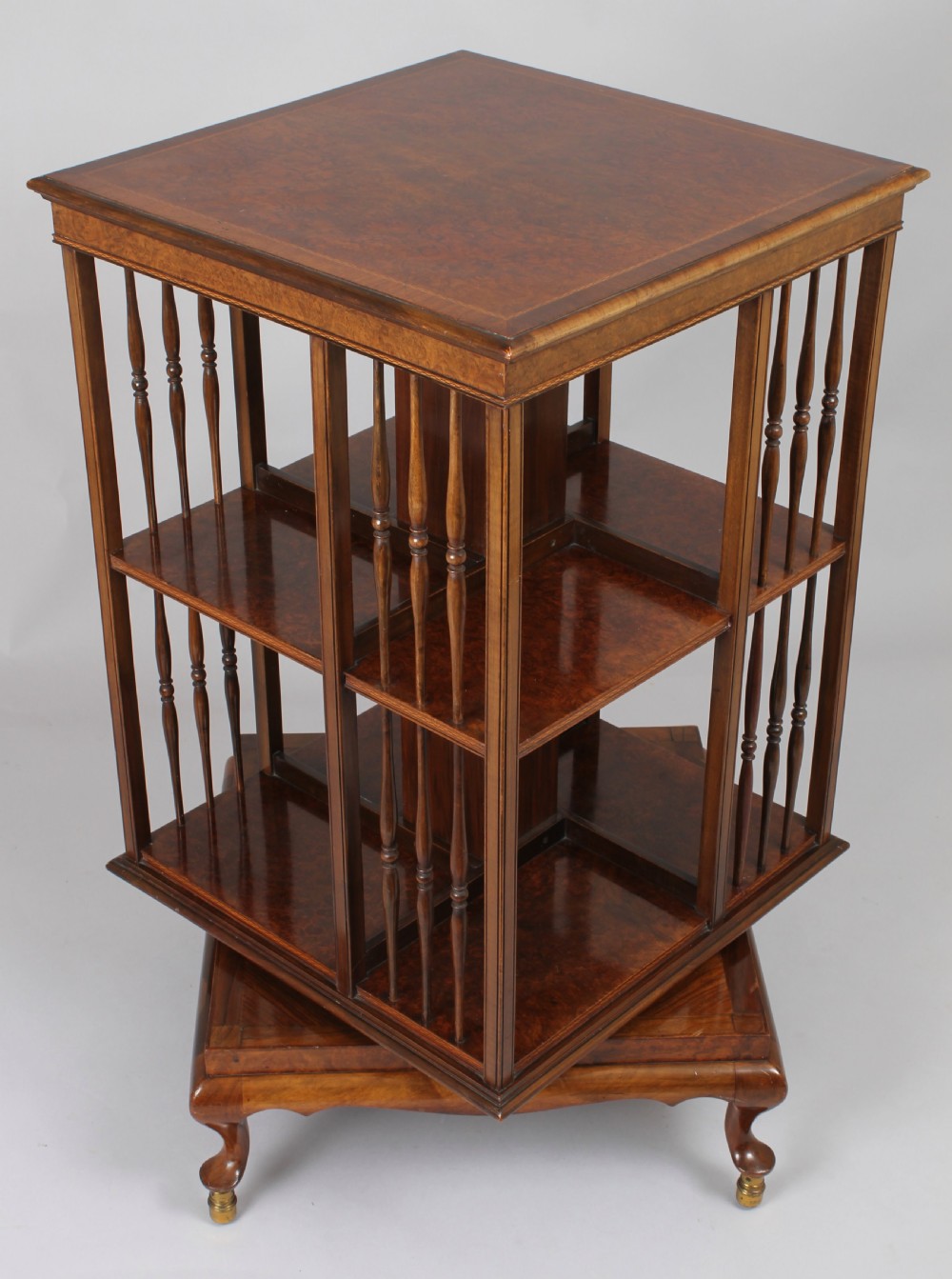 High quality 1920s burr-walnut revolving bookcase View IV