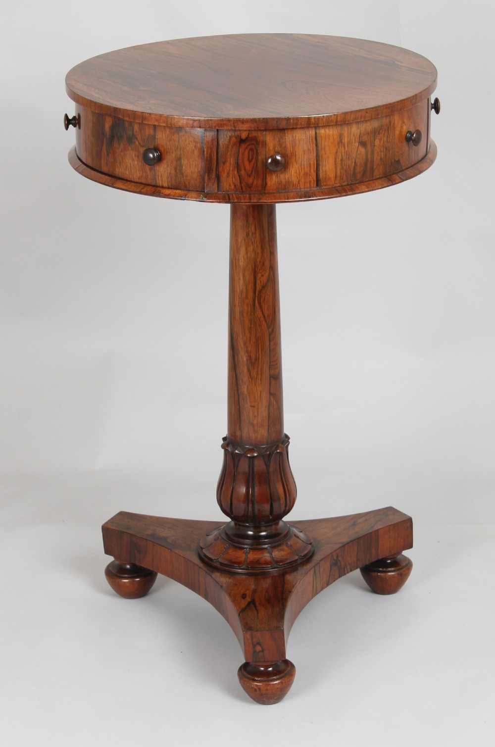 Small George IV period rosewood drum-table