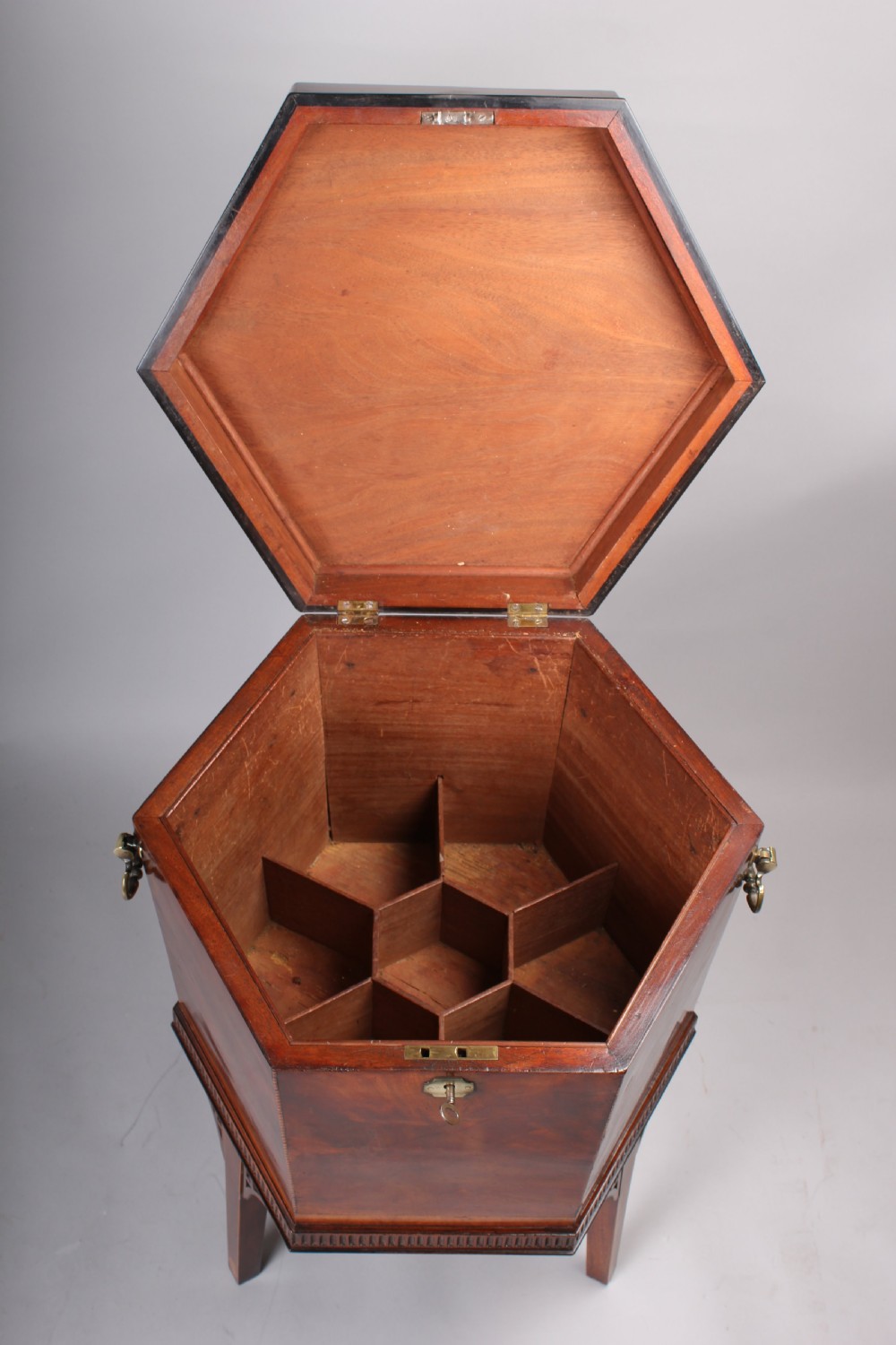 George III period mahogany hexagonal wine-cooler View II