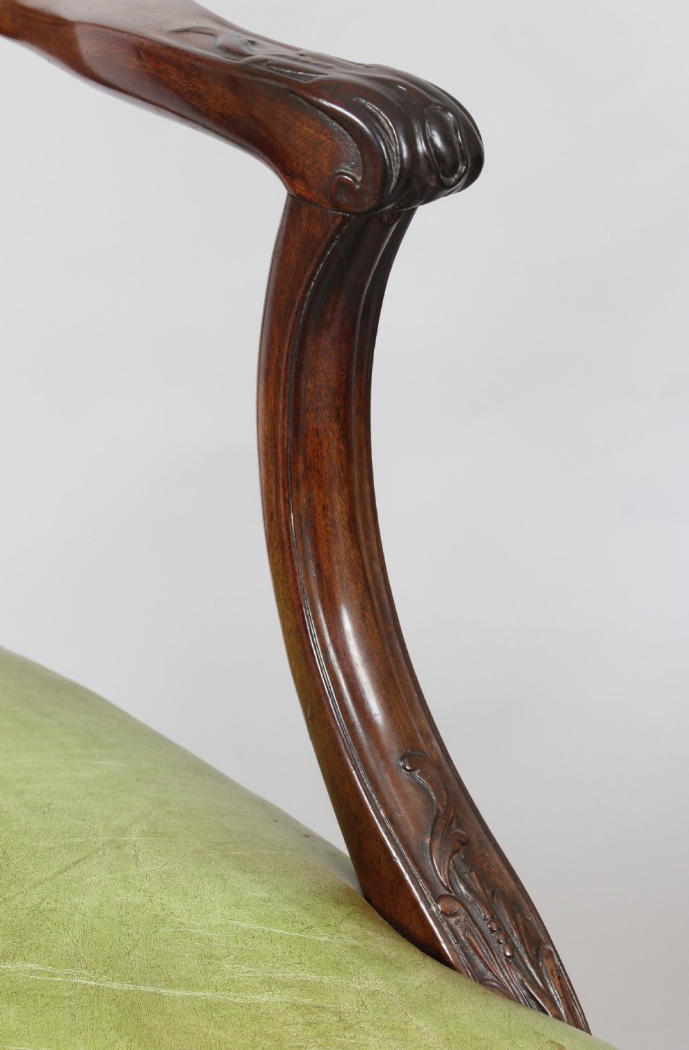Pair of fine quality George III period mahogany elbow-chairs in the Chippendale manner View IV