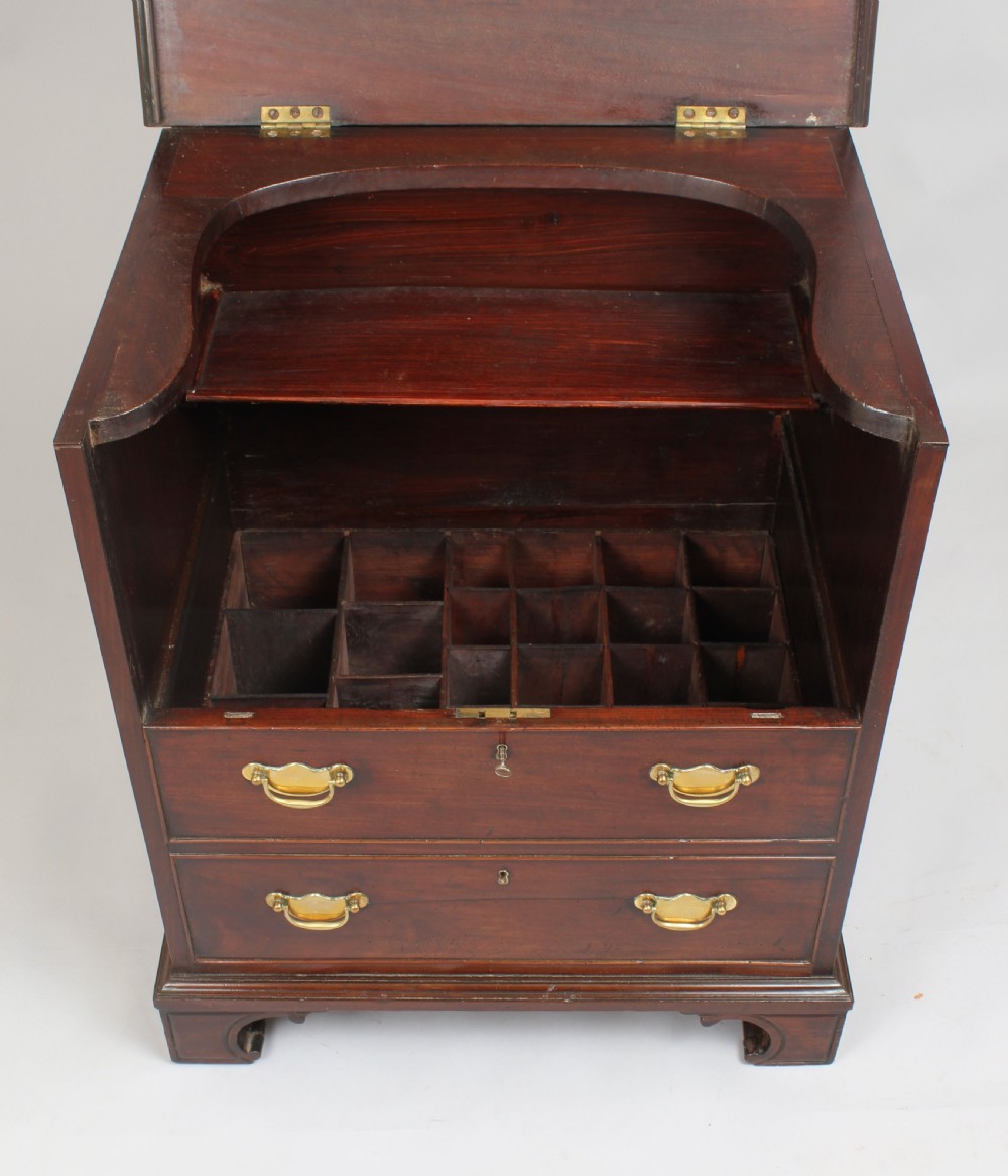 George III period mahogany chest of drawers night-table View II