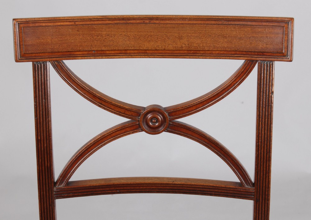 Set of eight George III period mahogany dining-chairs View IV
