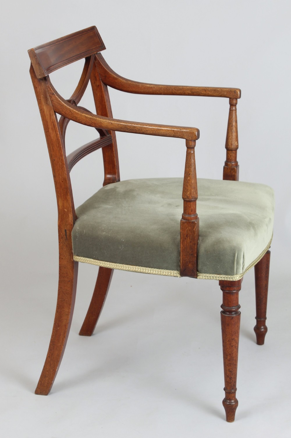 Set of eight George III period mahogany dining-chairs View V