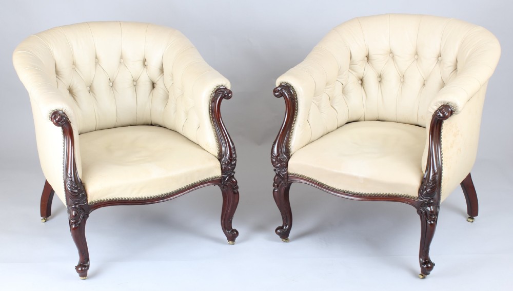 Very fine pair of mahogany tub-chairs 