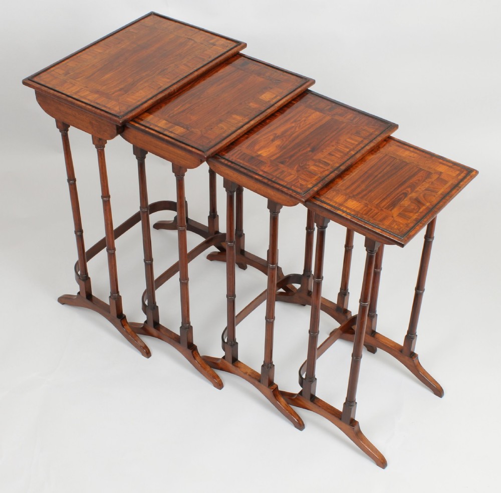 Fine set of George III period quartetto tables View II