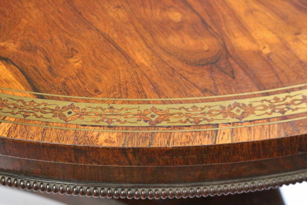 Fine and classic Regency rosewood pedestal table in the manner of Gillows of Lancaster View IV