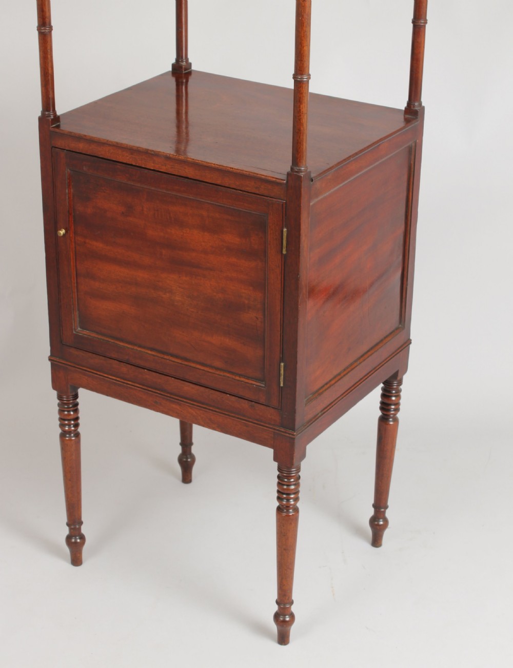 George III period mahogany tall whatnot with four shelves View III