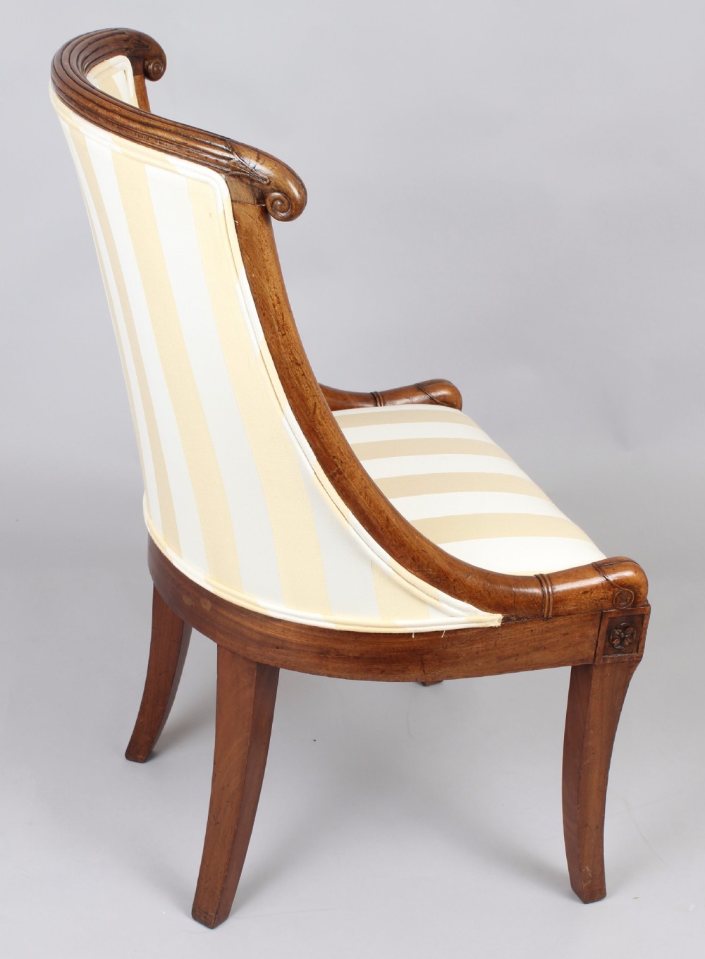 Pair of early nineteenth century French mahogany small bergeres View IV