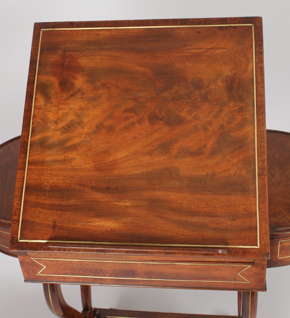 Regency mahogany and brass inlaid work-table View III