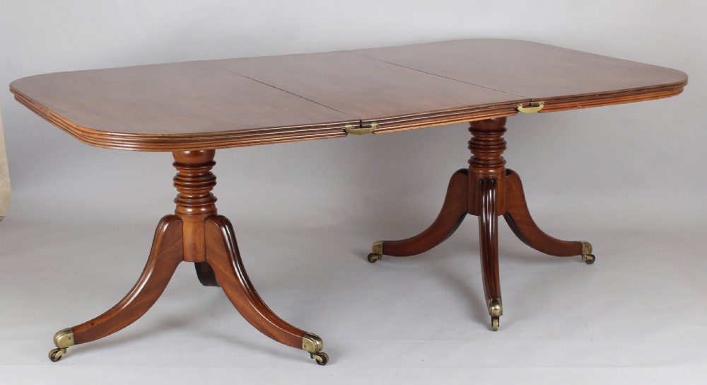 George IV period mahogany twin-pedestal dining-table 
