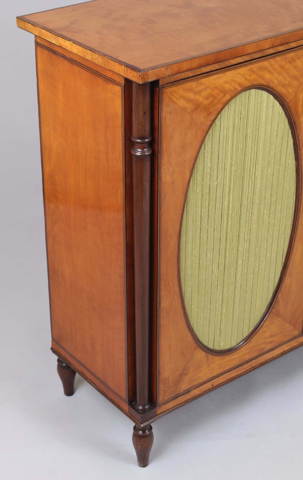 Fine George III period satinwood small cabinet in the Sheraton manner View II