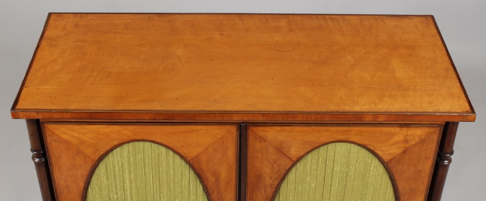 Fine George III period satinwood small cabinet in the Sheraton manner View III