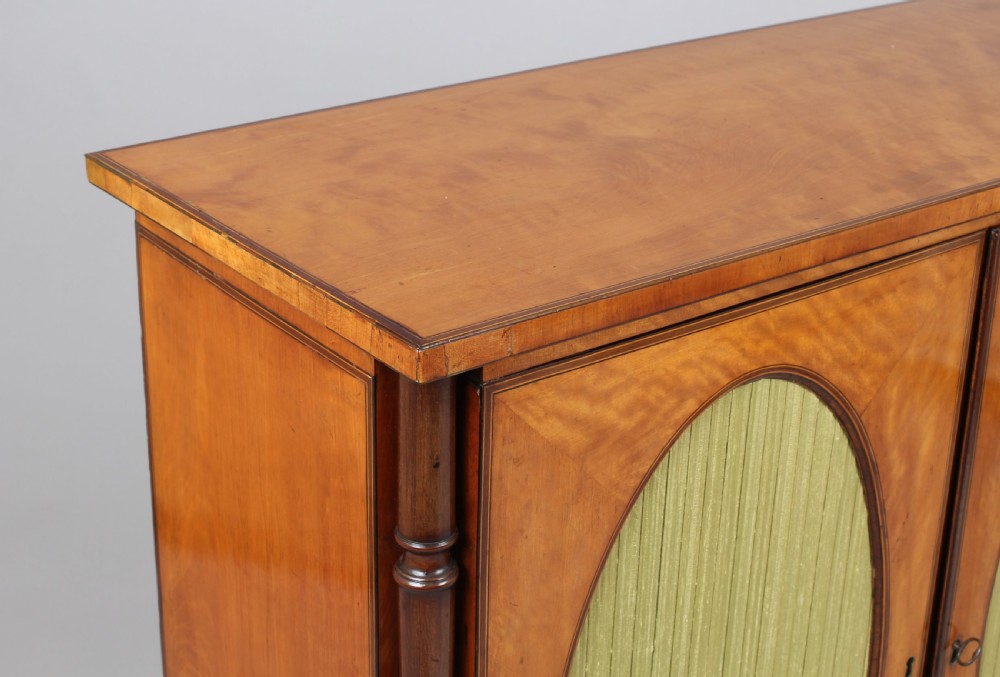 Fine George III period satinwood small cabinet in the Sheraton manner View IV