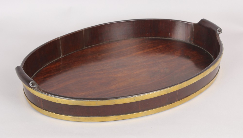 George III period mahogany oval tray
