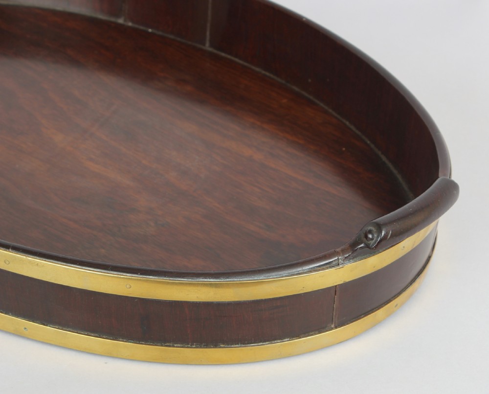George III period mahogany oval tray View II