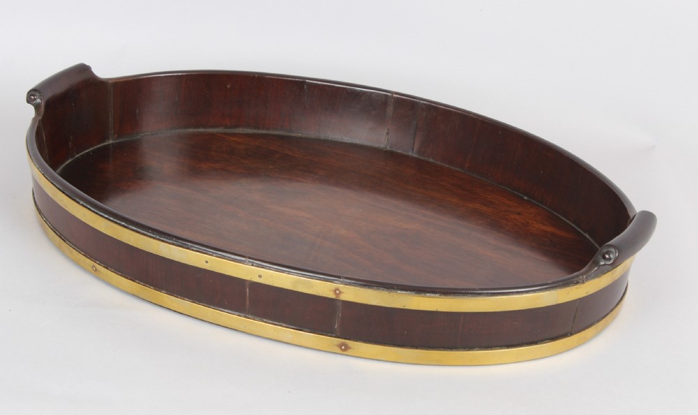 George III period mahogany oval tray View III