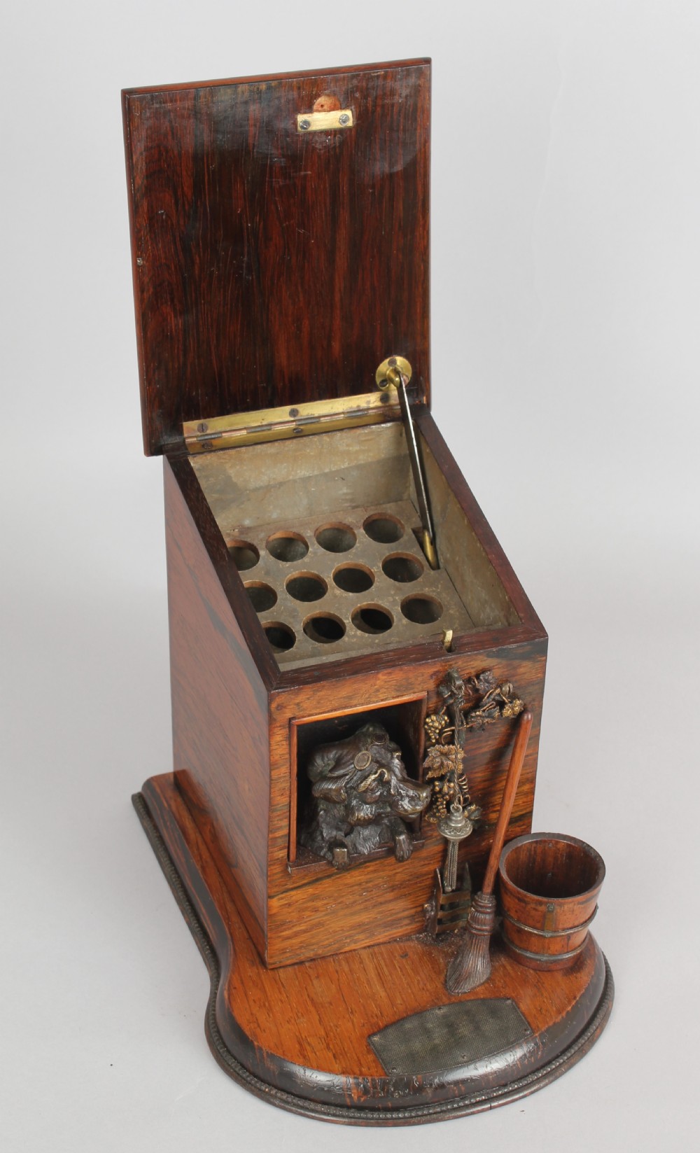 Late 19th century rosewood novelty cigar-box in the form of a dog-kennel View II