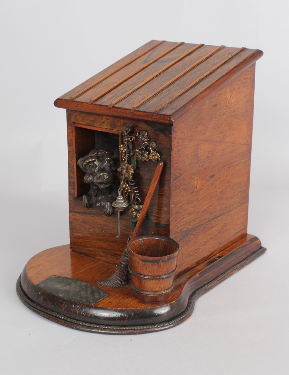 Late 19th century rosewood novelty cigar-box in the form of a dog-kennel View III