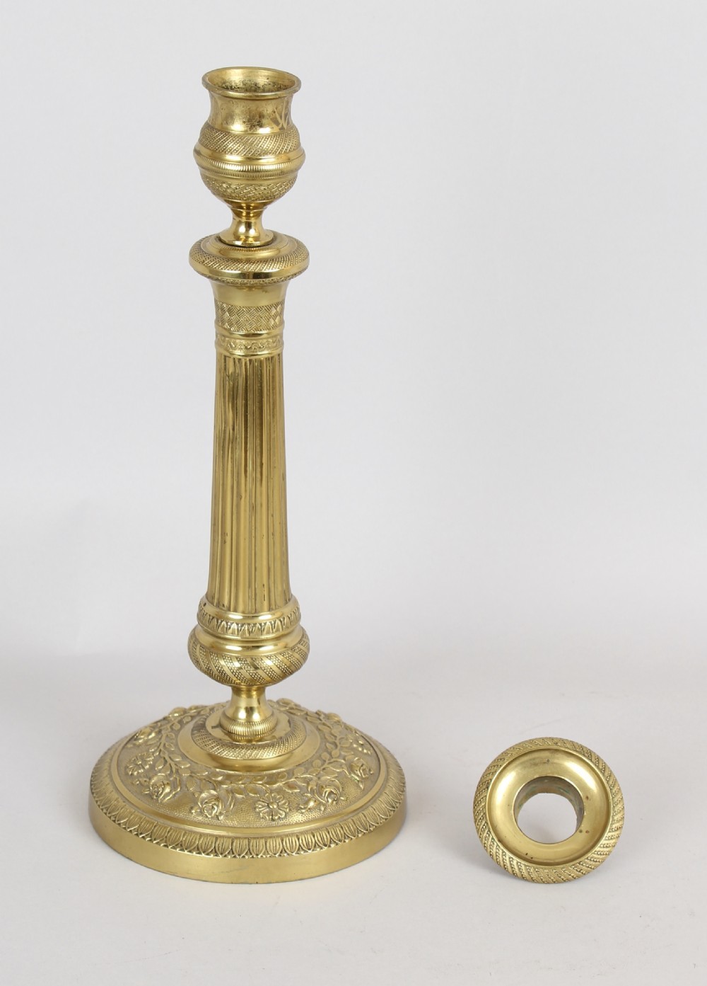 Pair of French brass candlesticks View II