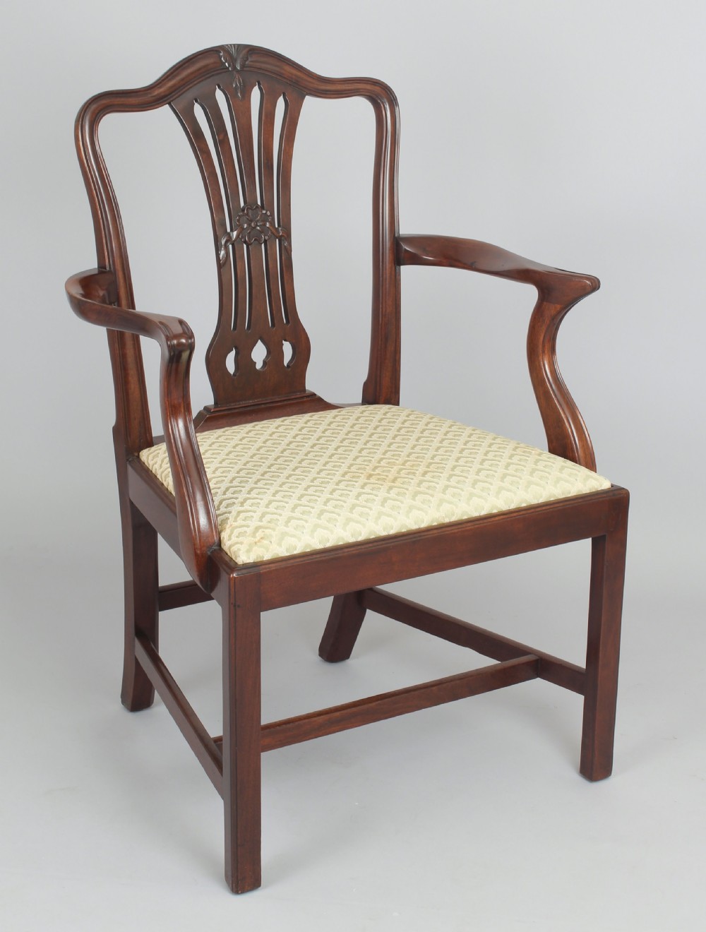 A good quality set of eight mahogany dining-chairs in the Hepplewhite style View II