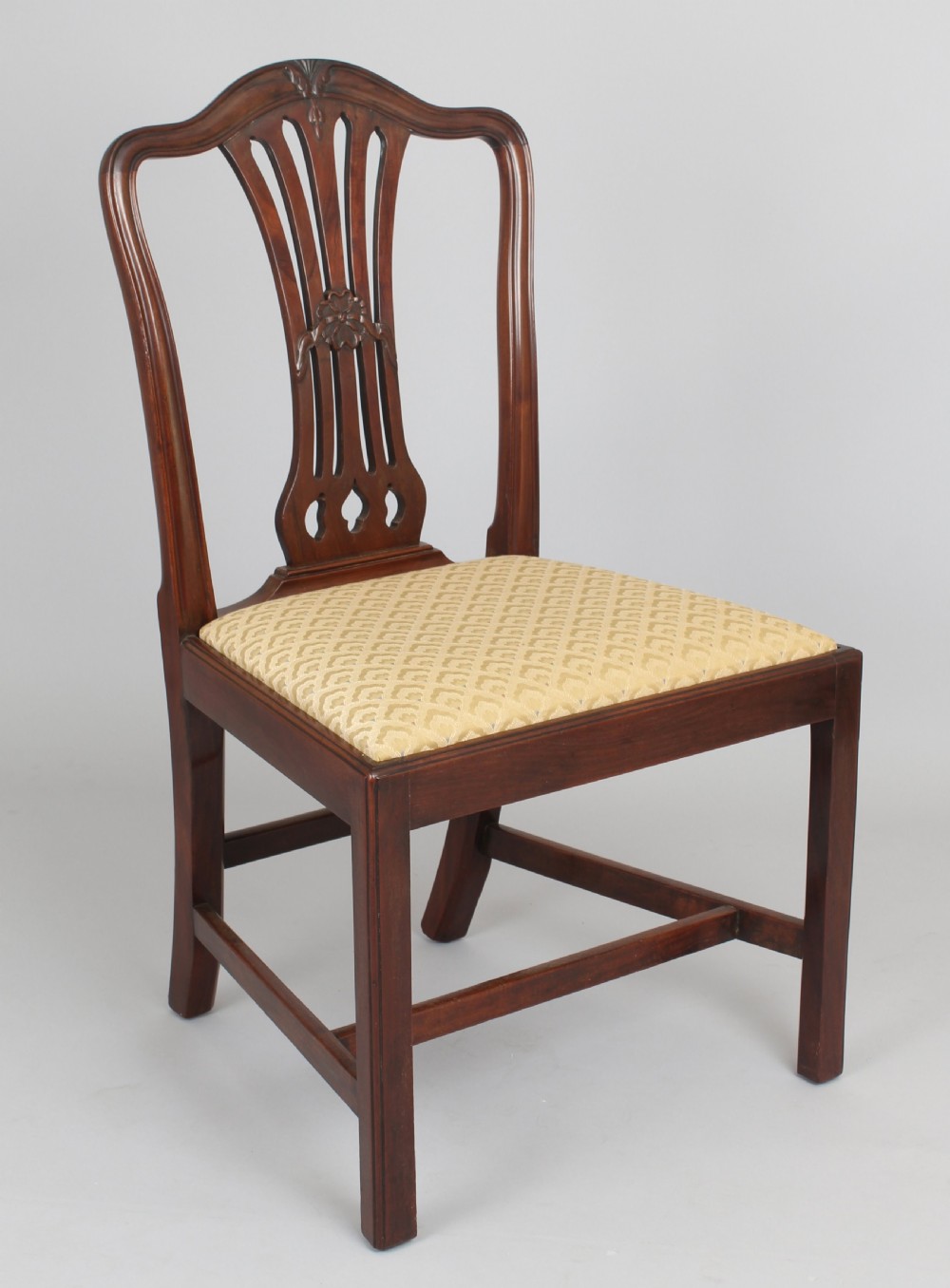 A good quality set of eight mahogany dining-chairs in the Hepplewhite style View III