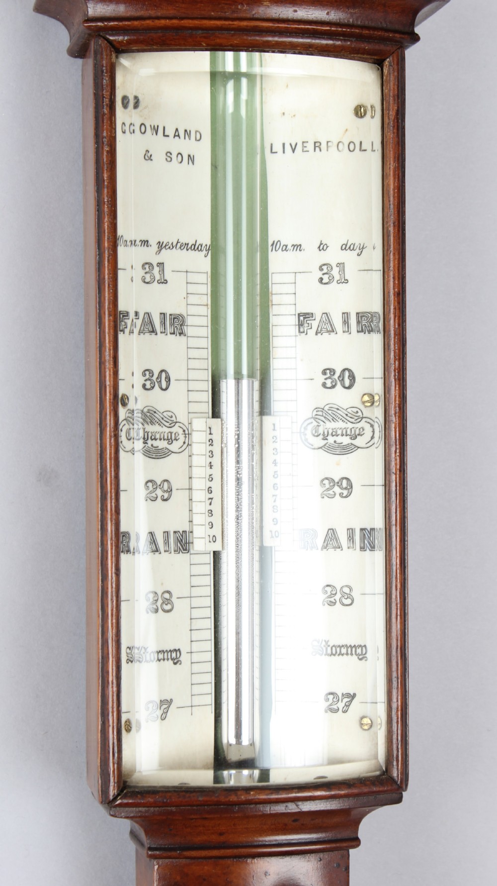 Nineteenth century marine barometer supplied by Gowland & Son, Liverpool View IV
